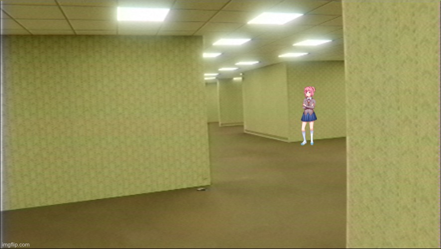 High Quality Natsuki in backrooms Blank Meme Template