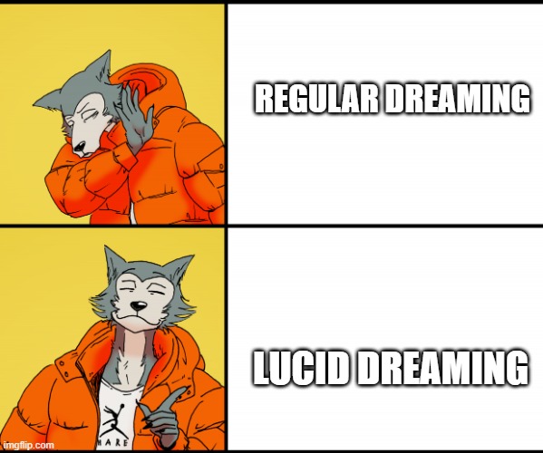 See my new stream! | REGULAR DREAMING; LUCID DREAMING | image tagged in legoshi drake,lucid dreaming,lucid,dreaming,sleep | made w/ Imgflip meme maker
