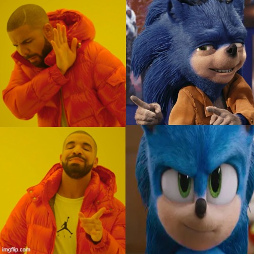 something random | image tagged in ugly sonic and new sonic | made w/ Imgflip meme maker