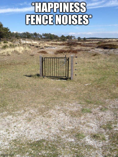 Useless fence | *HAPPINESS FENCE NOISES* | image tagged in useless fence | made w/ Imgflip meme maker