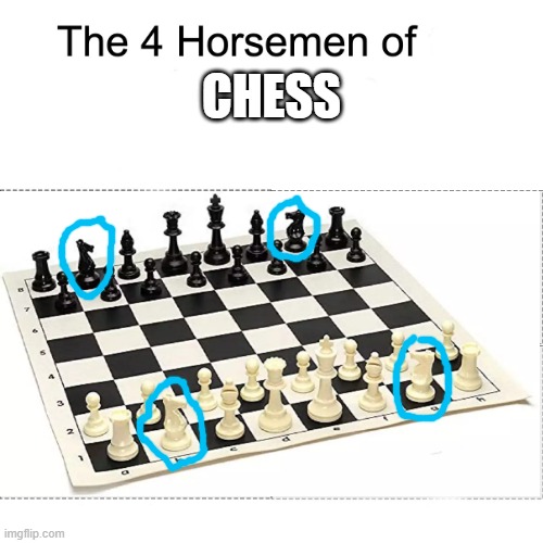 the four horsemen of chess | CHESS | image tagged in four horsemen | made w/ Imgflip meme maker