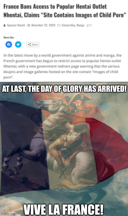 This is so euphoric I’m literally crying tears of joy rn, I am immensely proud of the French people | AT LAST, THE DAY OF GLORY HAS ARRIVED! VIVE LA FRANCE! | image tagged in vive la france,he who strikes against weeb degeneracy,le jour de gloire est arrive | made w/ Imgflip meme maker
