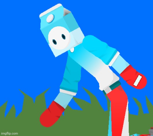 i made this for no reasons, milky touching grass | made w/ Imgflip meme maker