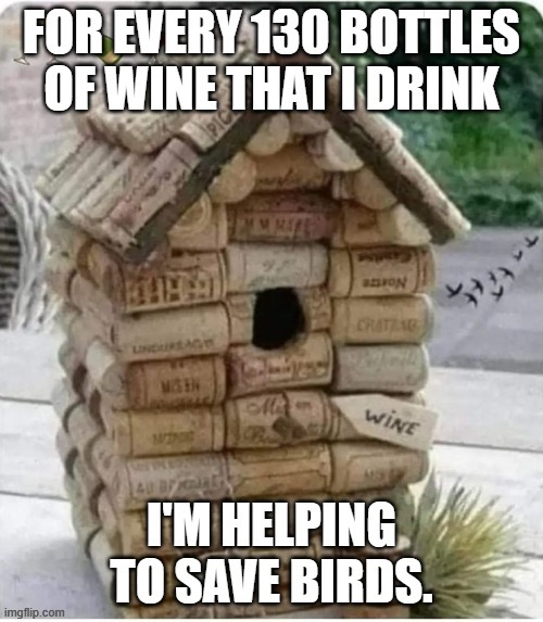 meme by brad drink wine to save birds | image tagged in fun | made w/ Imgflip meme maker