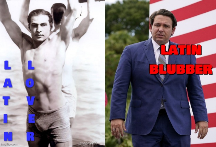 lover vs blubber | image tagged in rudolph valentino,latin,florida,clown car republicans,moron dasatan,italiano | made w/ Imgflip meme maker