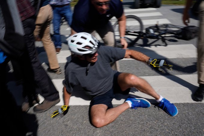 Joe Biden Bike Crash Blank Meme Template