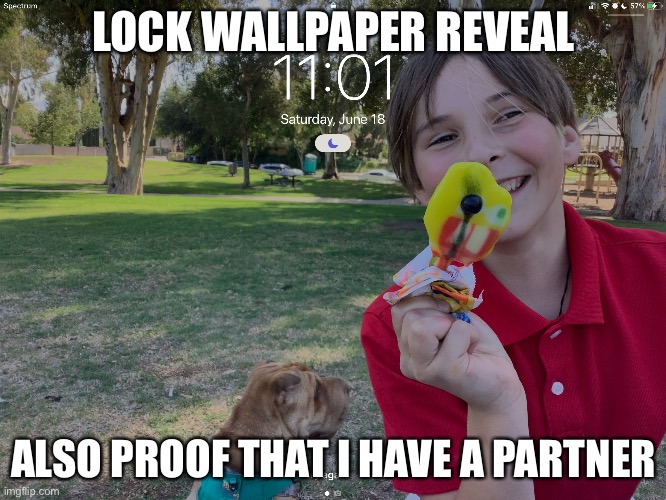 LOCK WALLPAPER REVEAL; ALSO PROOF THAT I HAVE A PARTNER | made w/ Imgflip meme maker