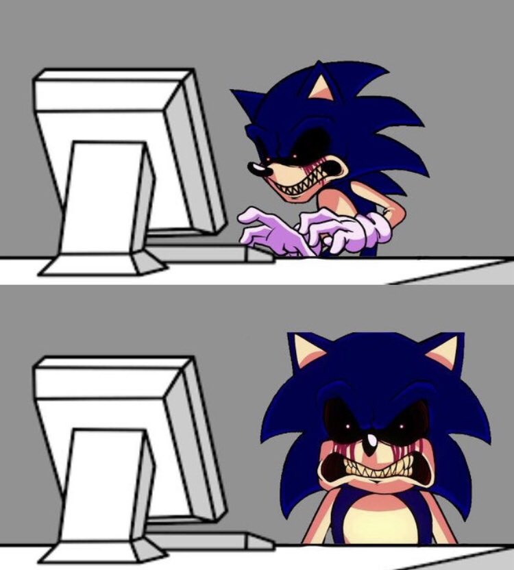 High Quality Sonic.EXE computer Blank Meme Template
