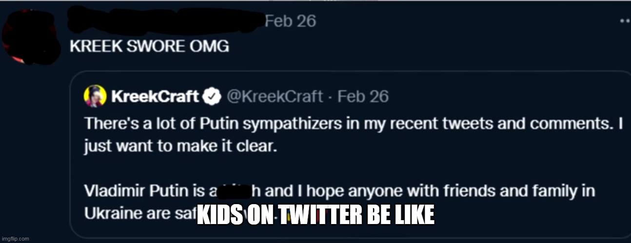 Also not my screenshot I found this on youtube | KIDS ON TWITTER BE LIKE | made w/ Imgflip meme maker