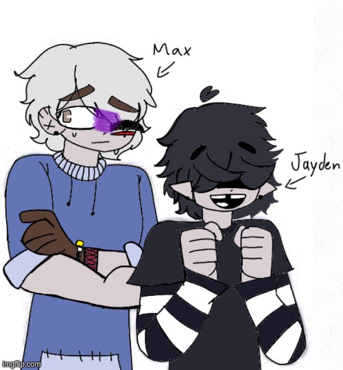 Max and Jayden | image tagged in ocs | made w/ Imgflip meme maker