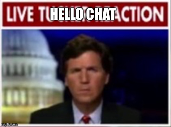 Mornin’ | HELLO CHAT | image tagged in live tucker reaction | made w/ Imgflip meme maker