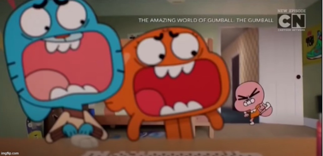 Gumball and Darwin screaming at Anais | image tagged in gumball and darwin screaming at anais | made w/ Imgflip meme maker