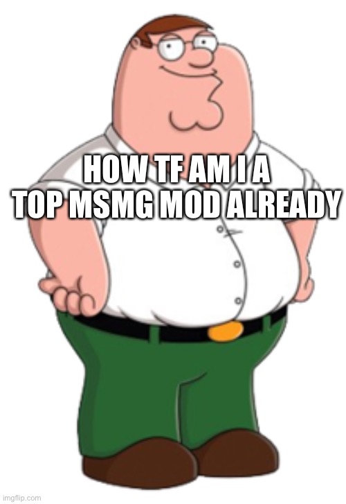 Peter Griffin | HOW TF AM I A TOP MSMG MOD ALREADY | image tagged in peter griffin | made w/ Imgflip meme maker