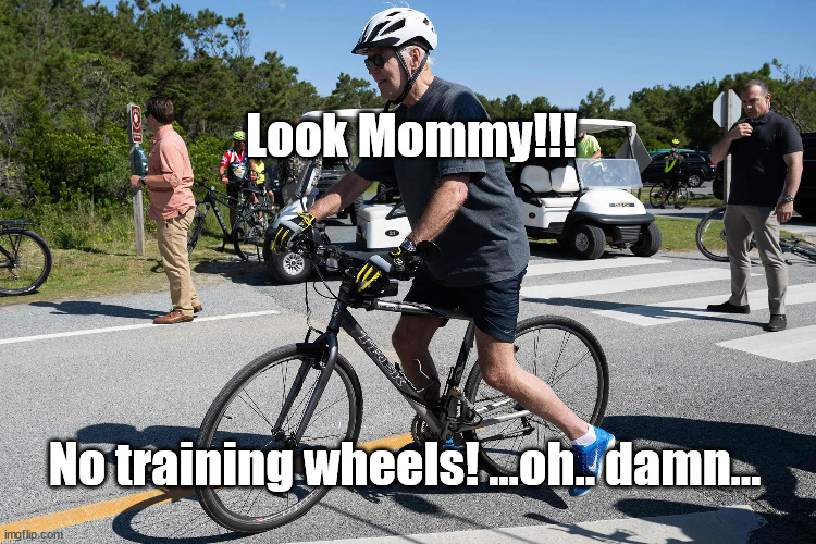 look mommy! | Look Mommy!!! No training wheels! ...oh.. damn... | image tagged in ima big boy | made w/ Imgflip meme maker