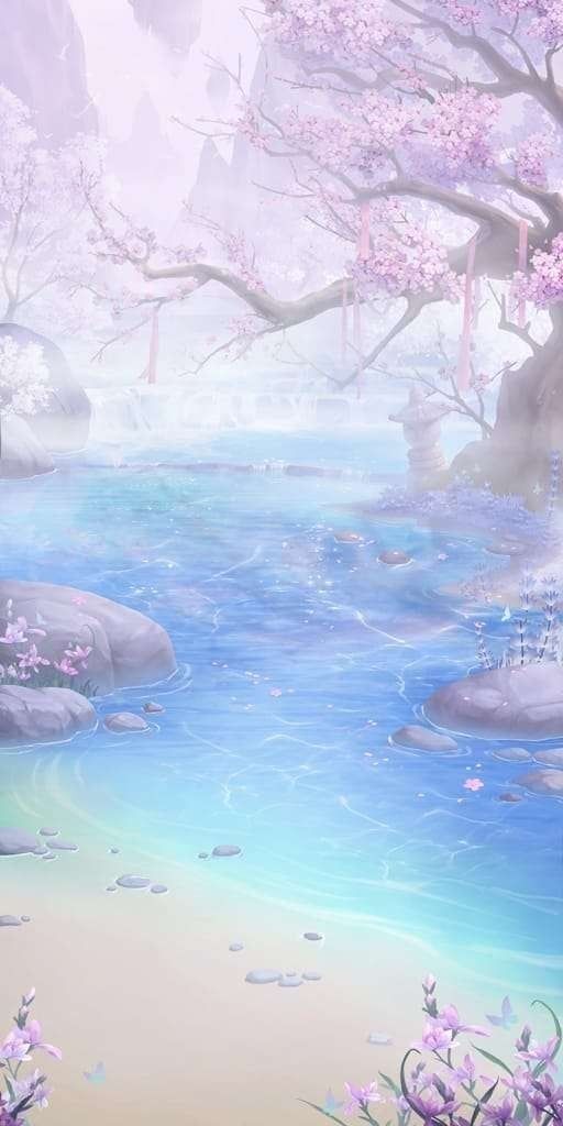 Anime river background Blank Meme Template