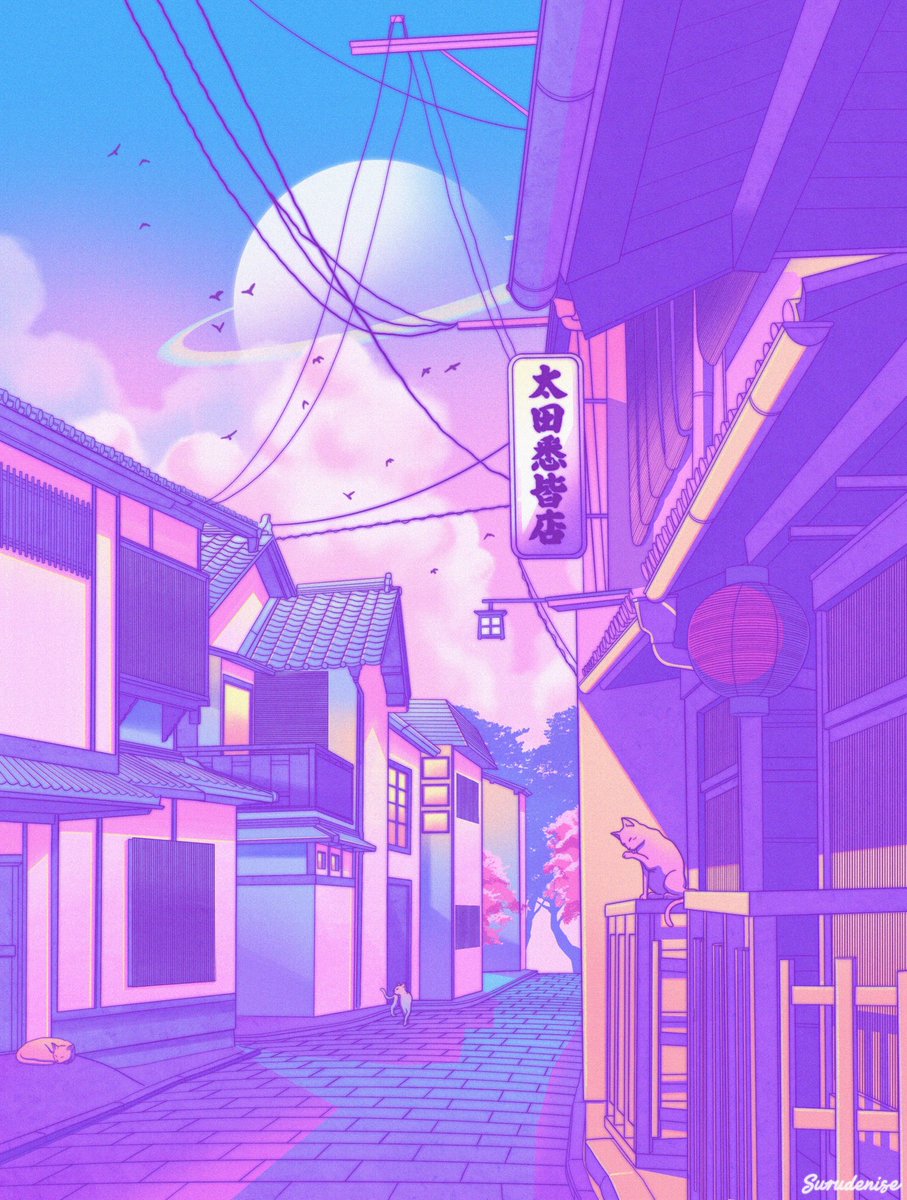 High Quality Anime neighborhood background Blank Meme Template