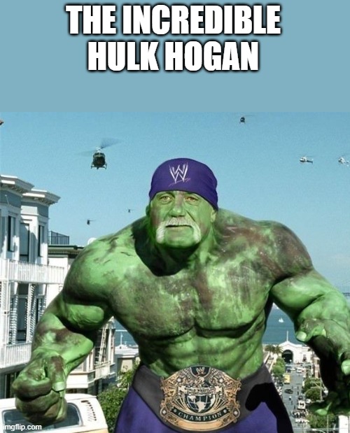 The Incredible Hulk Hogan | THE INCREDIBLE HULK HOGAN | image tagged in the incredible hulk,hulk,hulk hogan,parody,funny,memes | made w/ Imgflip meme maker