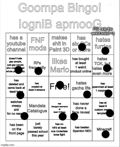 P.S. only the weird ones! =) | made w/ Imgflip meme maker