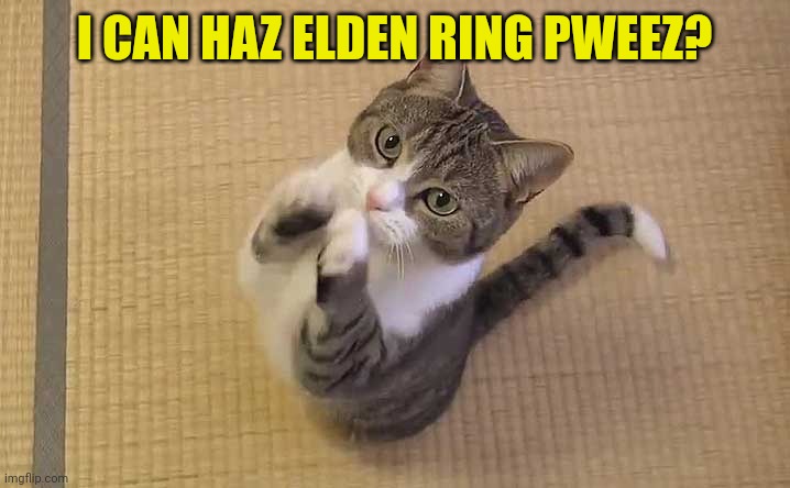 I can Haz? |  I CAN HAZ ELDEN RING PWEEZ? | image tagged in gaming,video games,george rr martin,cute cat,begging cat | made w/ Imgflip meme maker