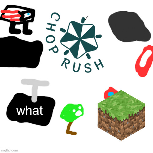 chop ft tree with 1 leg, eye, amogus eel, and grey hole. | what | made w/ Imgflip meme maker