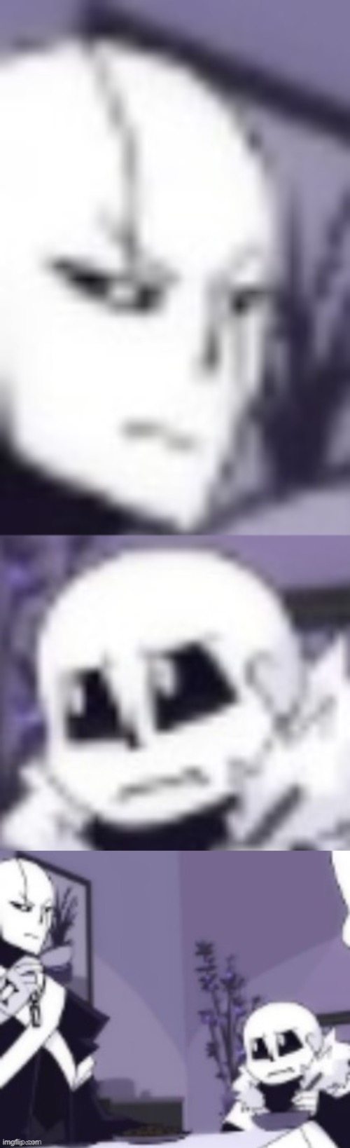 cross and x gaster looking at eachother Blank Meme Template