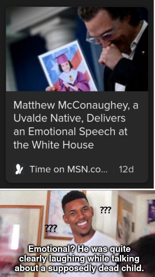 emotional | Emotional? He was quite clearly laughing while talking about a supposedly dead child. | image tagged in black guy confused | made w/ Imgflip meme maker