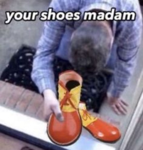 your shoes madam Blank Meme Template