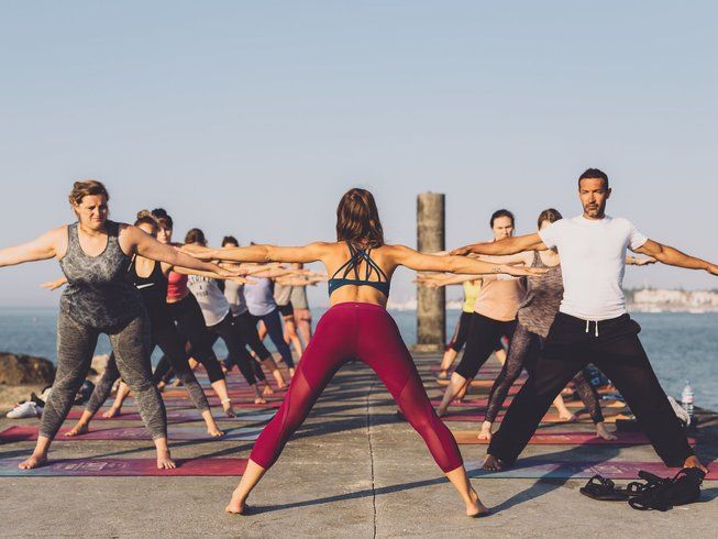 surf and yoga class Blank Meme Template