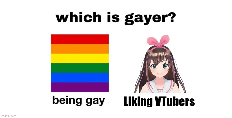 ( ͡°Ĺ̯ ͡° ) | Liking VTubers | image tagged in which is gayer,gay,vtuber,v tuber,v-tuber | made w/ Imgflip meme maker