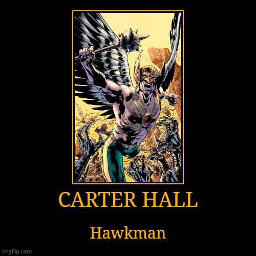 Carter Hall | CARTER HALL | Hawkman | image tagged in demotivationals,dc,hawkman | made w/ Imgflip demotivational maker