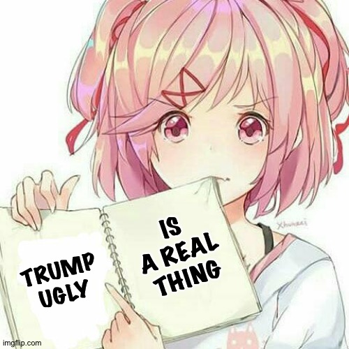 Natsuki's Book Of Truth | TRUMP
UGLY IS A REAL THING | image tagged in natsuki's book of truth | made w/ Imgflip meme maker