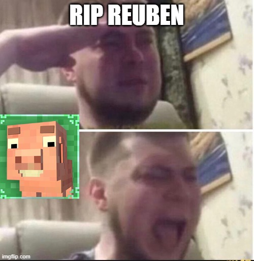 Crying salute | RIP REUBEN | image tagged in crying salute | made w/ Imgflip meme maker
