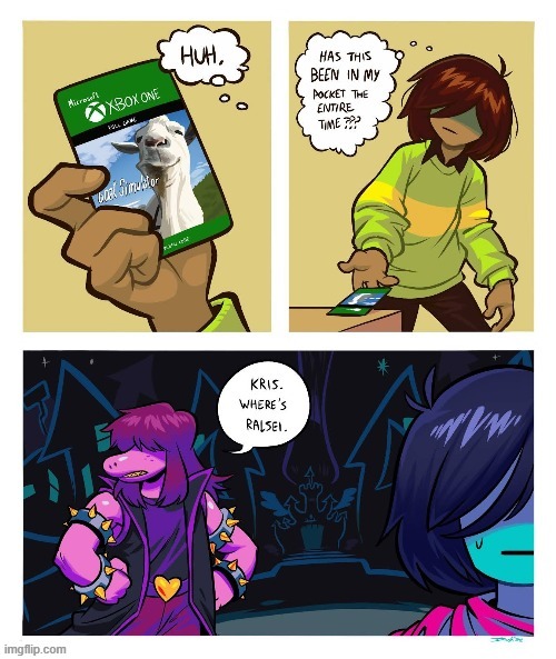 day 3 of me posting deltarune comics | image tagged in ralsei,is,goat,simulator,confirmed,real | made w/ Imgflip meme maker