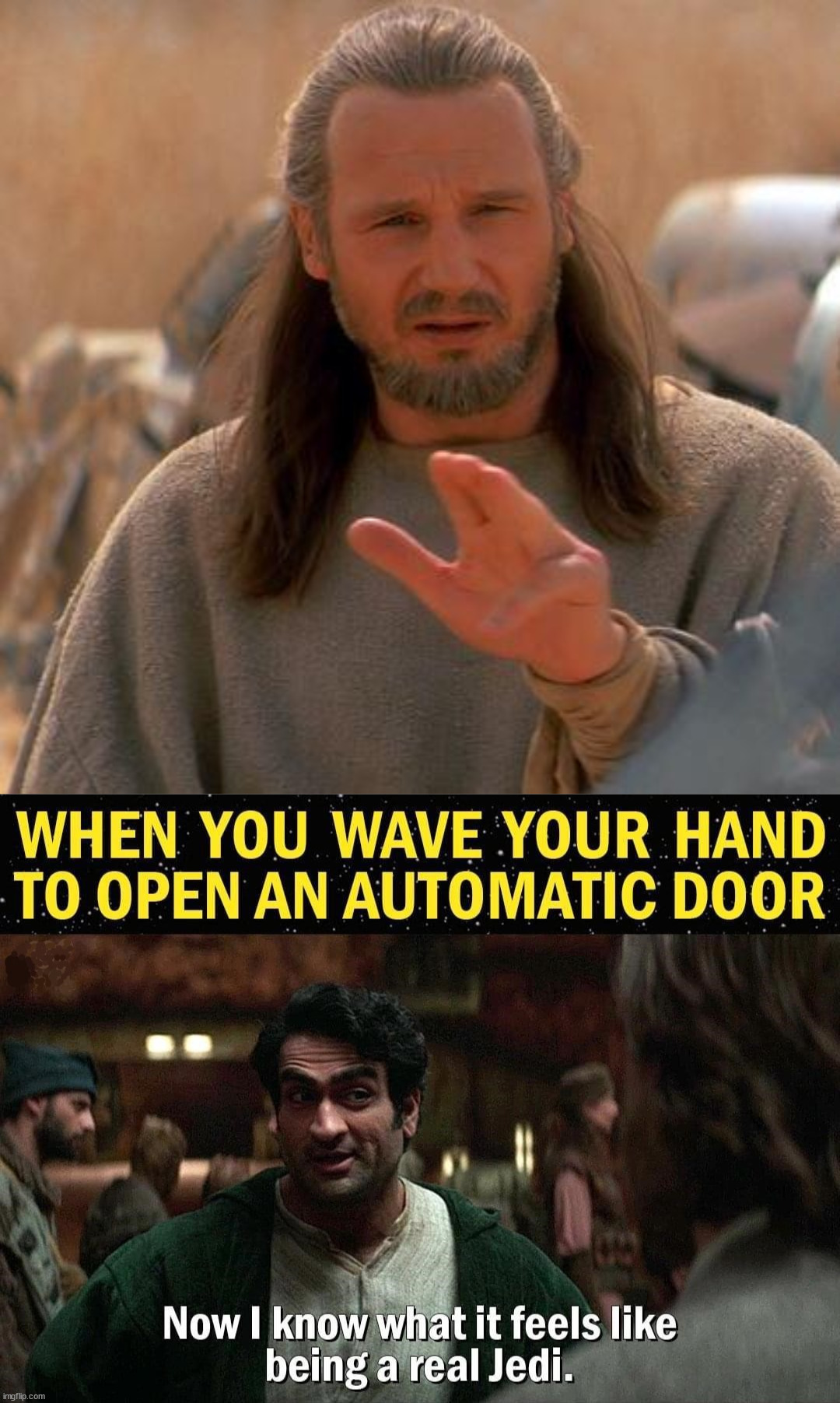 Feel the power | image tagged in jedi mind trick | made w/ Imgflip meme maker