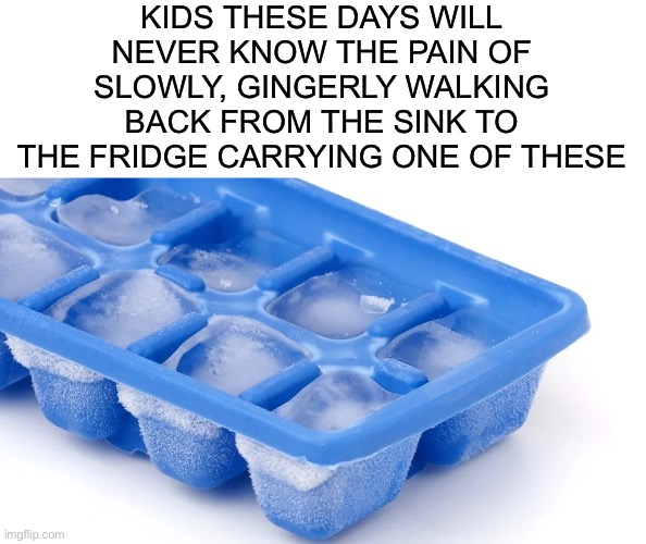  KIDS THESE DAYS WILL NEVER KNOW THE PAIN OF SLOWLY, GINGERLY WALKING BACK FROM THE SINK TO THE FRIDGE CARRYING ONE OF THESE | image tagged in blank white template,1980s,90's,90s kids,80s,childhood | made w/ Imgflip meme maker