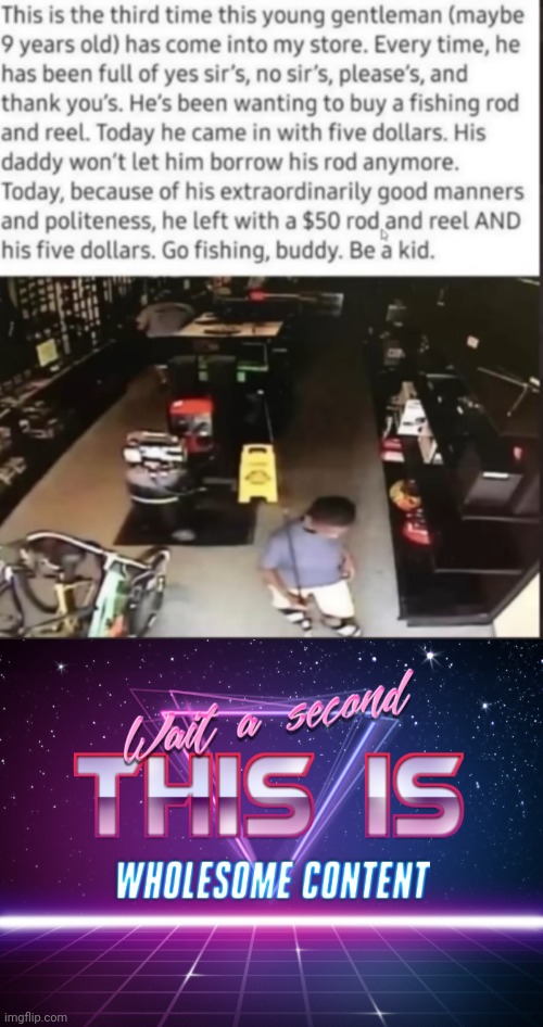 Wholesome :) | image tagged in wait a second this is wholesome content,kids,fishing,wholesome | made w/ Imgflip meme maker