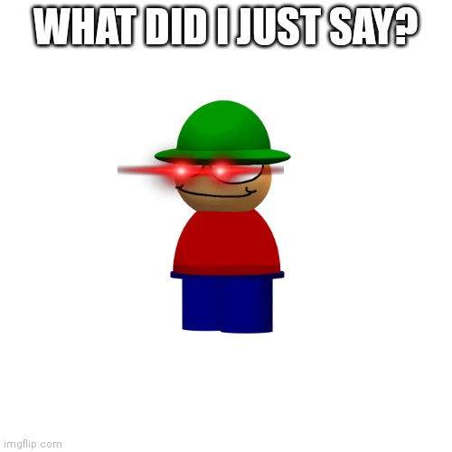 Blank Transparent Square Meme | WHAT DID I JUST SAY? | image tagged in memes,blank transparent square | made w/ Imgflip meme maker