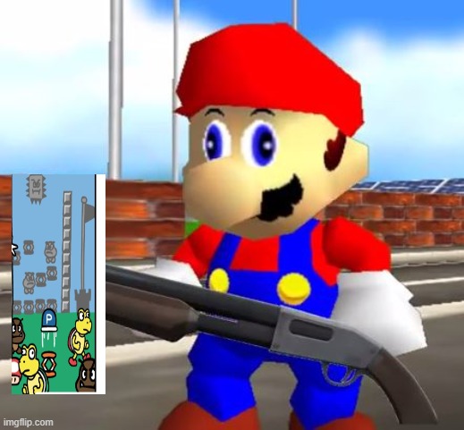 SMG4 Shotgun Mario | image tagged in smg4 shotgun mario | made w/ Imgflip meme maker