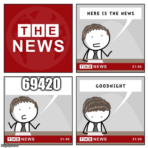 the news | 69420 | image tagged in the news | made w/ Imgflip meme maker