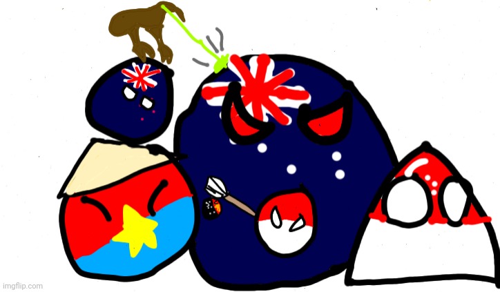 Singaaapore and His dad (Vietcong) finds Indonesia punishing Papua New Guinea in publicOCEANIA (Not clickbait) | made w/ Imgflip meme maker