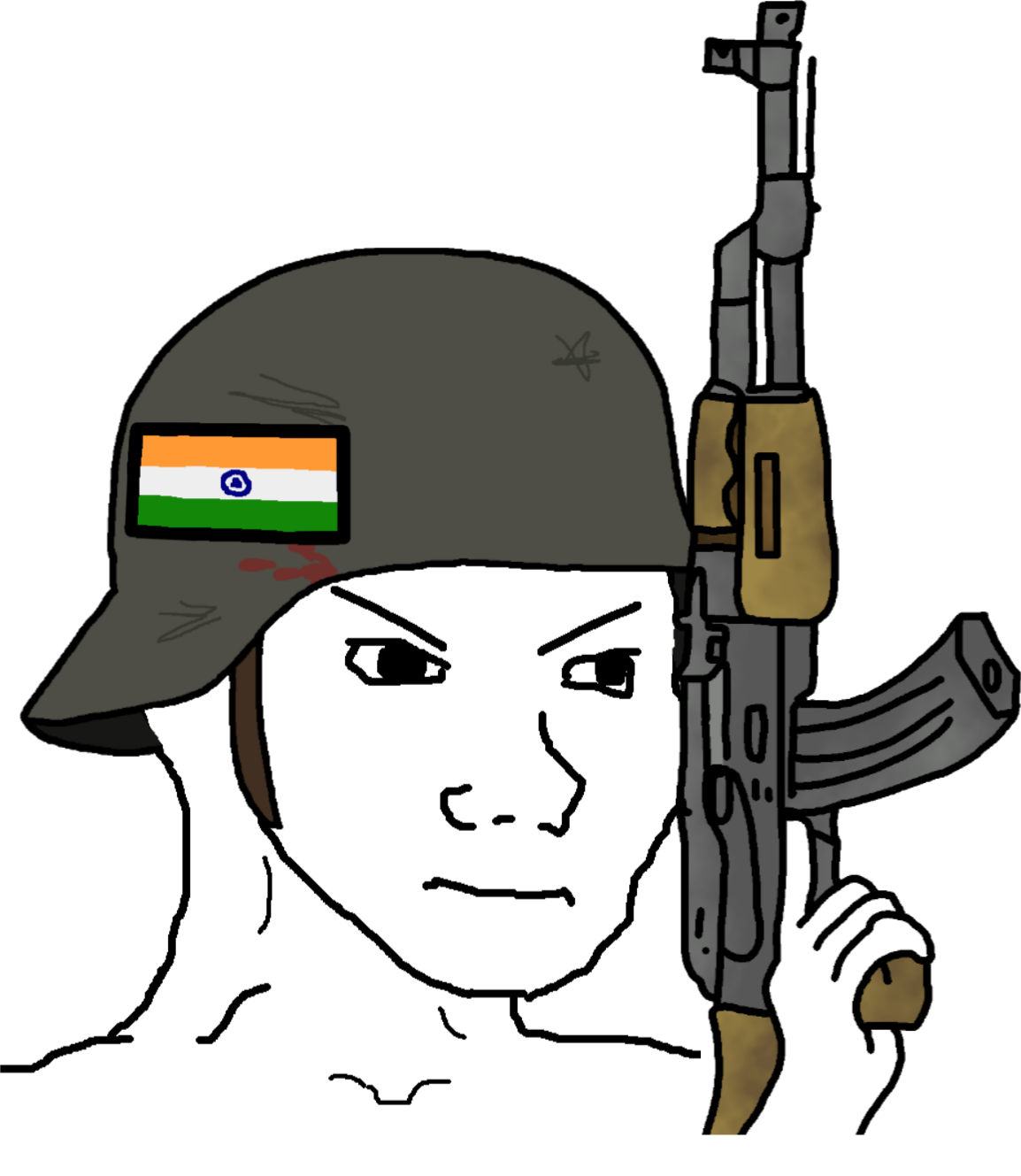 High Quality Indian Army Wojak Blank Meme Template
