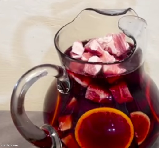 he putted the pork in the sangria | made w/ Imgflip meme maker