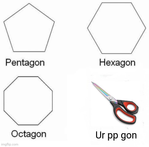 Pentagon Hexagon Octagon Meme | Ur pp gon | image tagged in memes,pentagon hexagon octagon | made w/ Imgflip meme maker