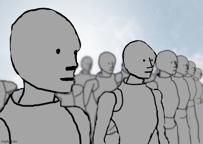 NPC Army | image tagged in npc army | made w/ Imgflip meme maker