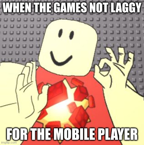 Perfection | WHEN THE GAMES NOT LAGGY; FOR THE MOBILE PLAYER | image tagged in roblox meme | made w/ Imgflip meme maker