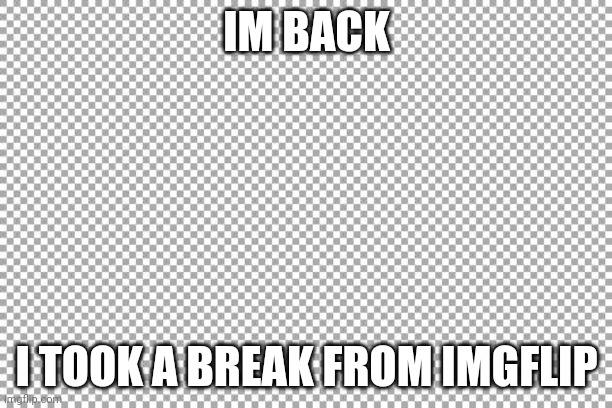 e | IM BACK; I TOOK A BREAK FROM IMGFLIP | image tagged in free | made w/ Imgflip meme maker