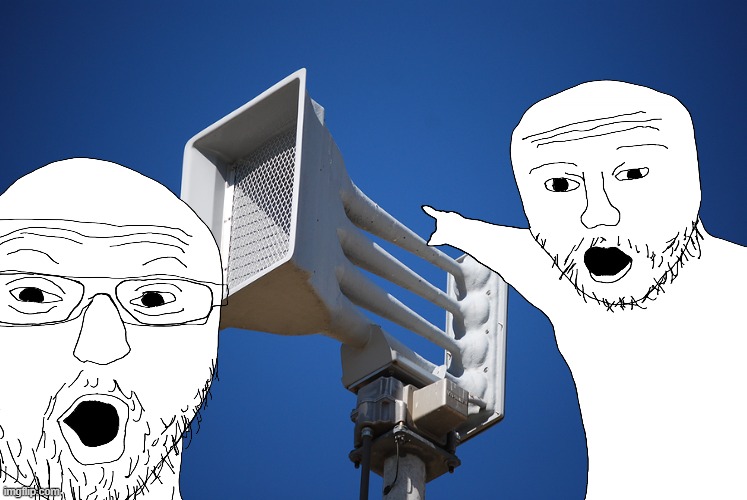 two jerks pointing at a tornado siren | image tagged in jerks,siren head,tornado | made w/ Imgflip meme maker
