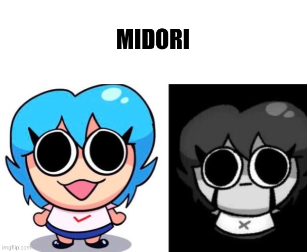 Oh no... | MIDORI | image tagged in pow ski getting uncanny,midori,anime,teacher's copy,horror,memes | made w/ Imgflip meme maker