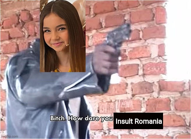 Bitch. How dare you still live | Insult Romania | image tagged in bitch how dare you still live | made w/ Imgflip meme maker