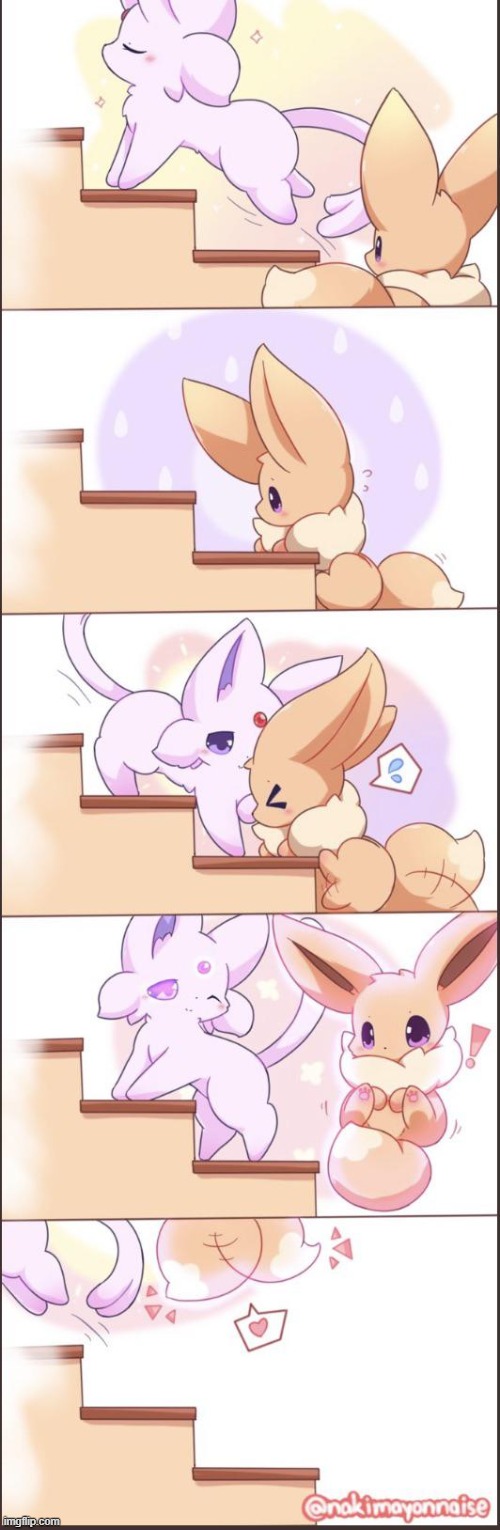 Gn | image tagged in eevee,espeon | made w/ Imgflip meme maker